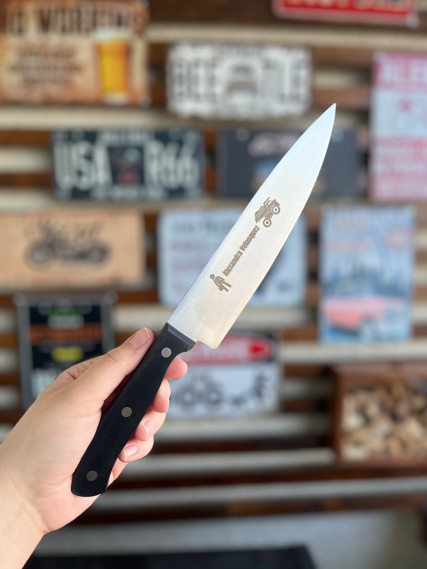 Cuchillo Chef Personalizado 8" Texas Black Bull 🔪✨