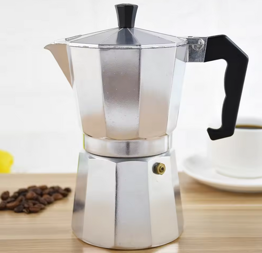 Cafetera Italiana de 6 y 9 Tazas de aluminio con mango de polímero ☕️